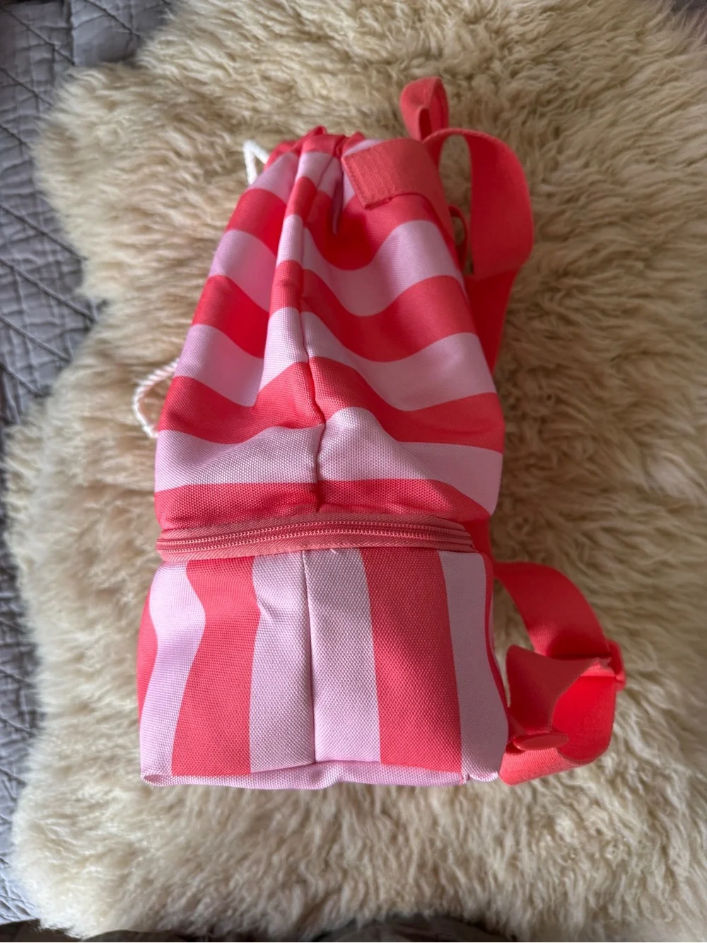 Victoria's Secret Pink Striped Beach Cooler Backpack